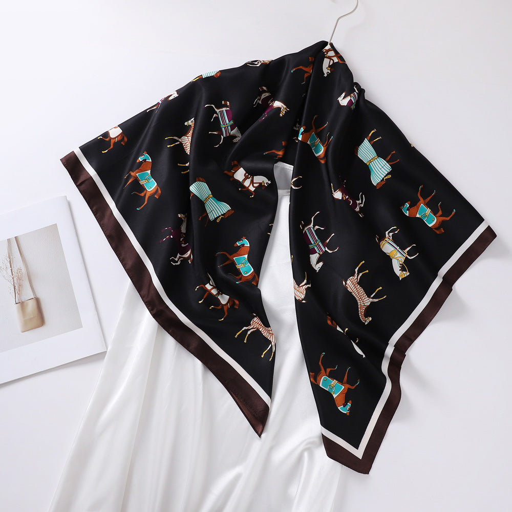 Fortuna Black Foulard (100% Seta - 53cm)