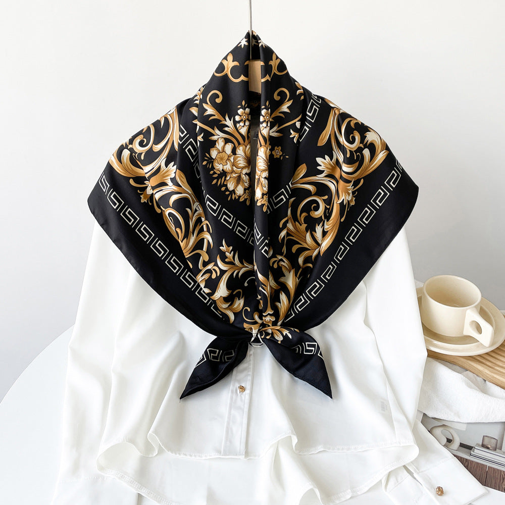 Galina Black Foulard (88cm - 100% Zijde)