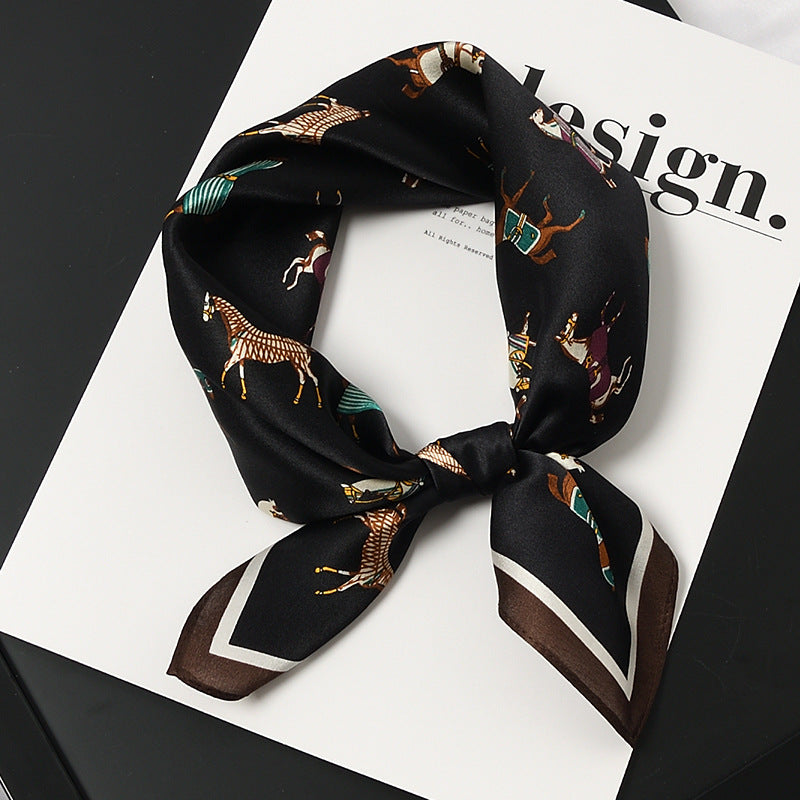 Fortuna Black Foulard (100% Seta - 53cm)