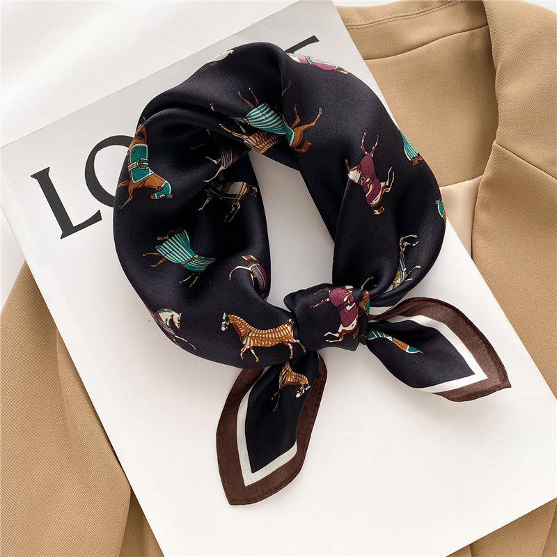 Fortuna Black Foulard (100% Seta - 53cm)
