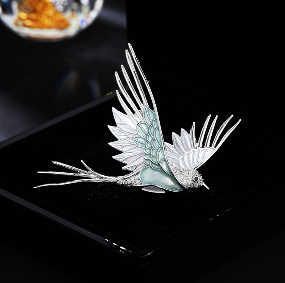 Colibrì-broche (håndmalet emalje)
