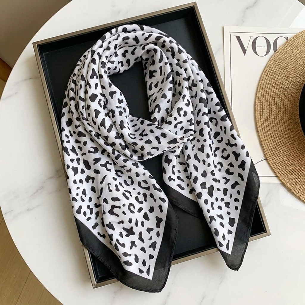 Leo Black Foulard (100% Jedwab - 68cm)