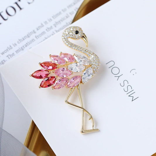 Flamingo Spilla (Zirconi Brillanti)