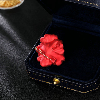 Καρφίτσα Red Flower (Κεντρικό μαργαριτάρι)