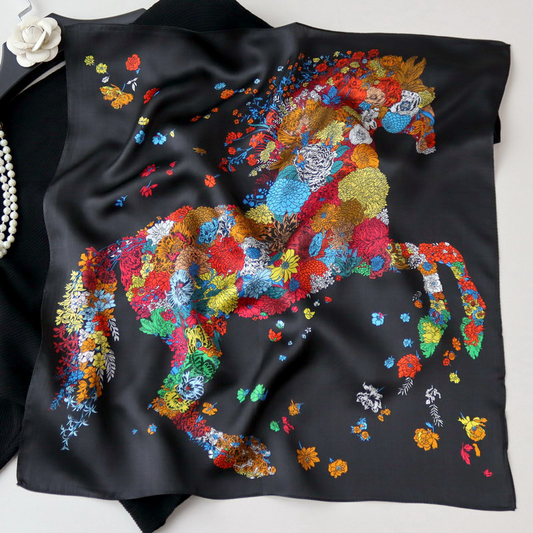 Helvira Foulard Nero (100% Seta - 53cm)