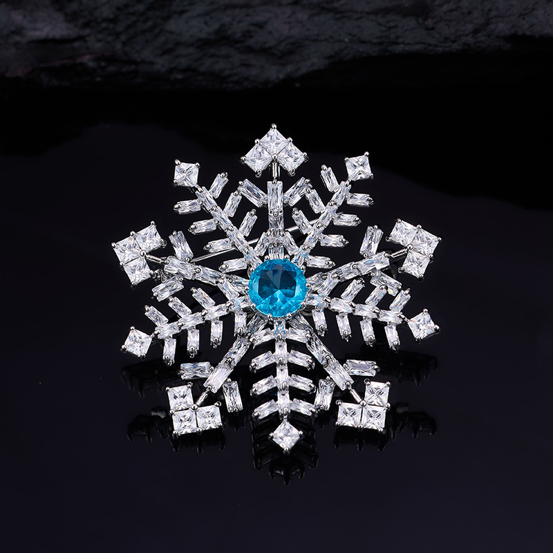 Alfinete Floco de Neve (Cristal Azul)