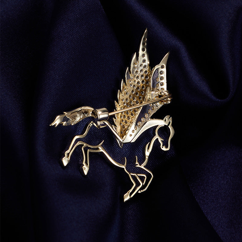 Pegasus brosch (gnistrande zirkoner)