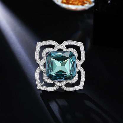 Zaffira-broche (blå krystal)