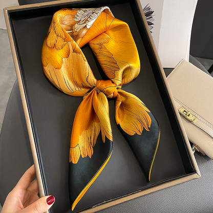 오르넬라 오렌지 스카프 (100% 실크 - 68cm)