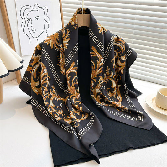 Galina Black Foulard (88cm - 100% Silke)