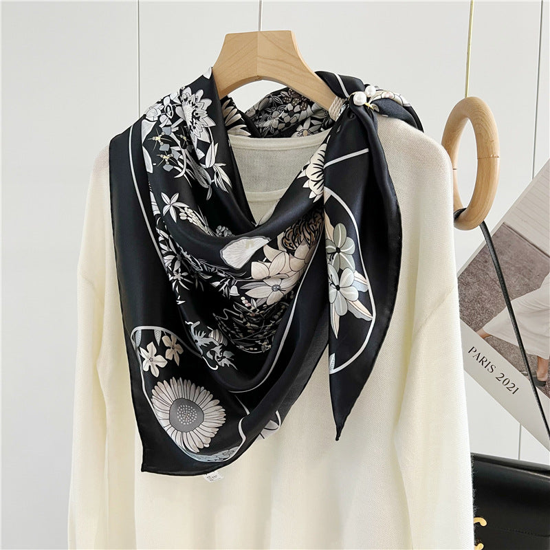 Flora Foulard (110 cm - 100% Silke)