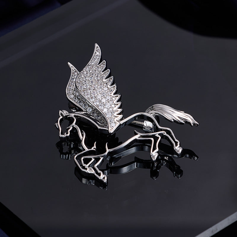 Pegasus brosch (gnistrande zirkoner)
