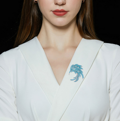 Piuma Turquoise-broche (strålende zirkoner)