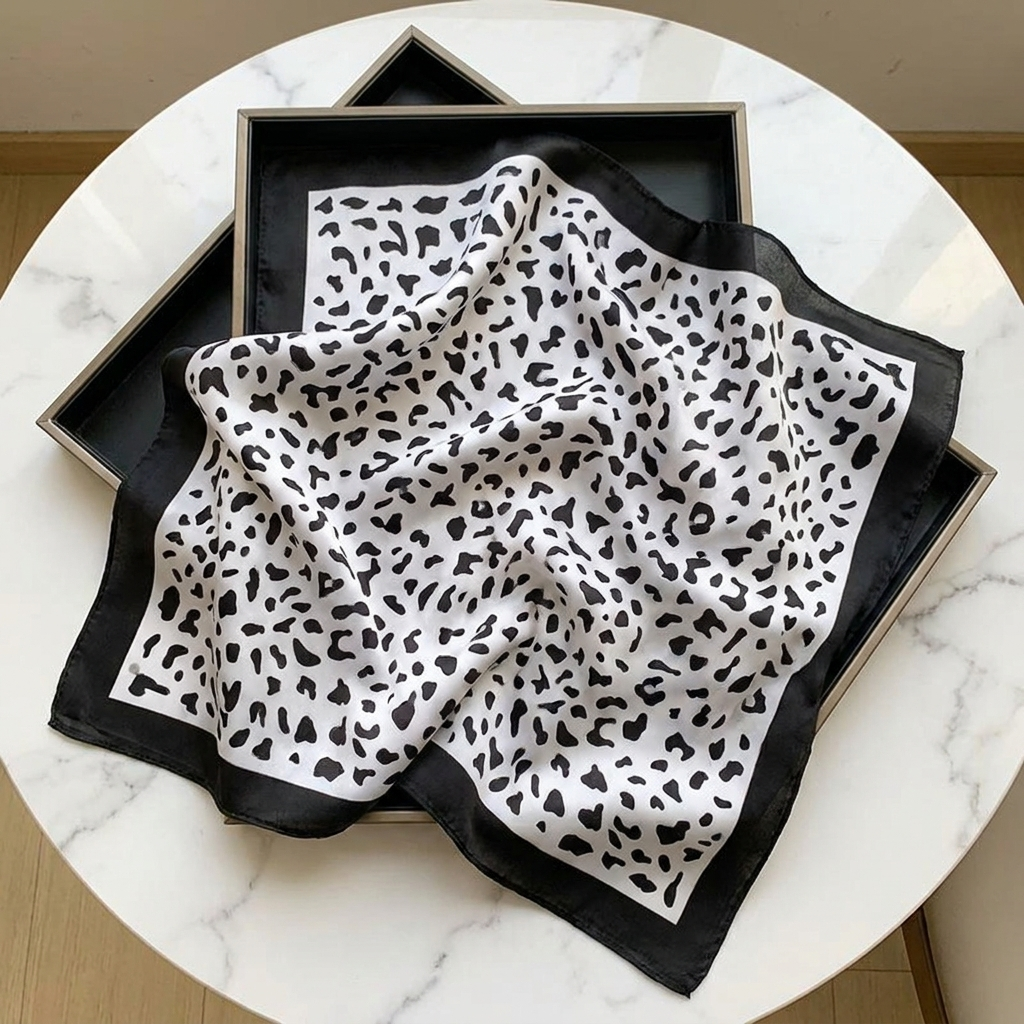 Leo Black Foulard (100% Jedwab - 68cm)