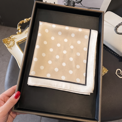 Pois Beige Sjal (100% Siden - 68cm)