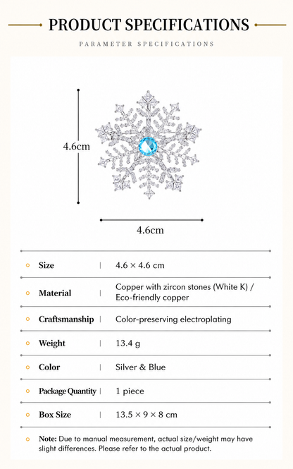Alfinete Floco de Neve (Cristal Azul)